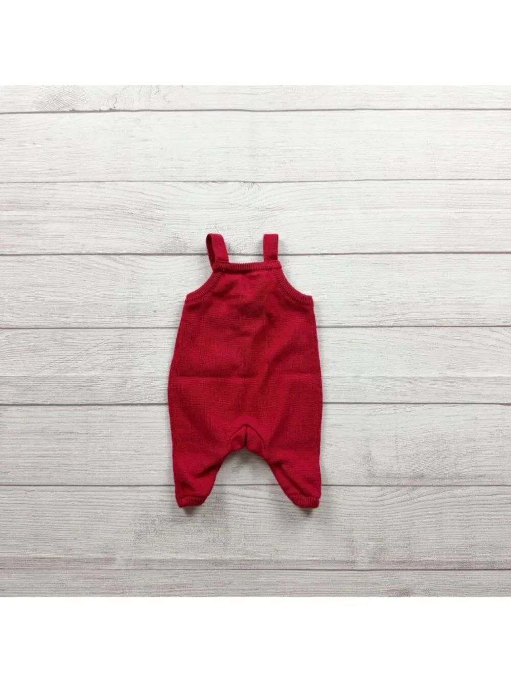 Carter's Unisex Knit Red Overalls Gingerbread Detail Holiday Christmas Newborn